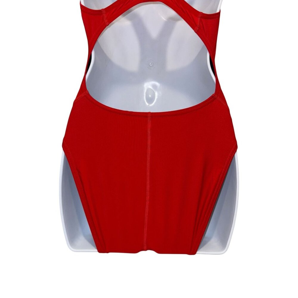 NWT Speedo Pro LT One Piece Swimsuit Womens 26 Solid Red Compression Swimming - Picture 7 of 8